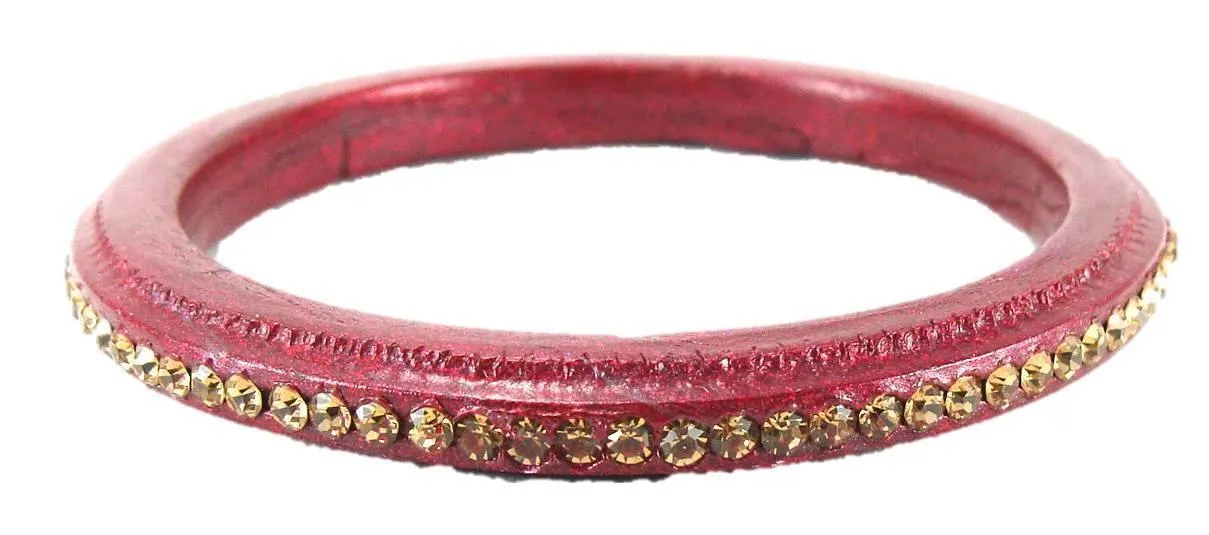 Sukriti Rajasthani Wedding Maroon Lac Bangles for Women - Set of 6