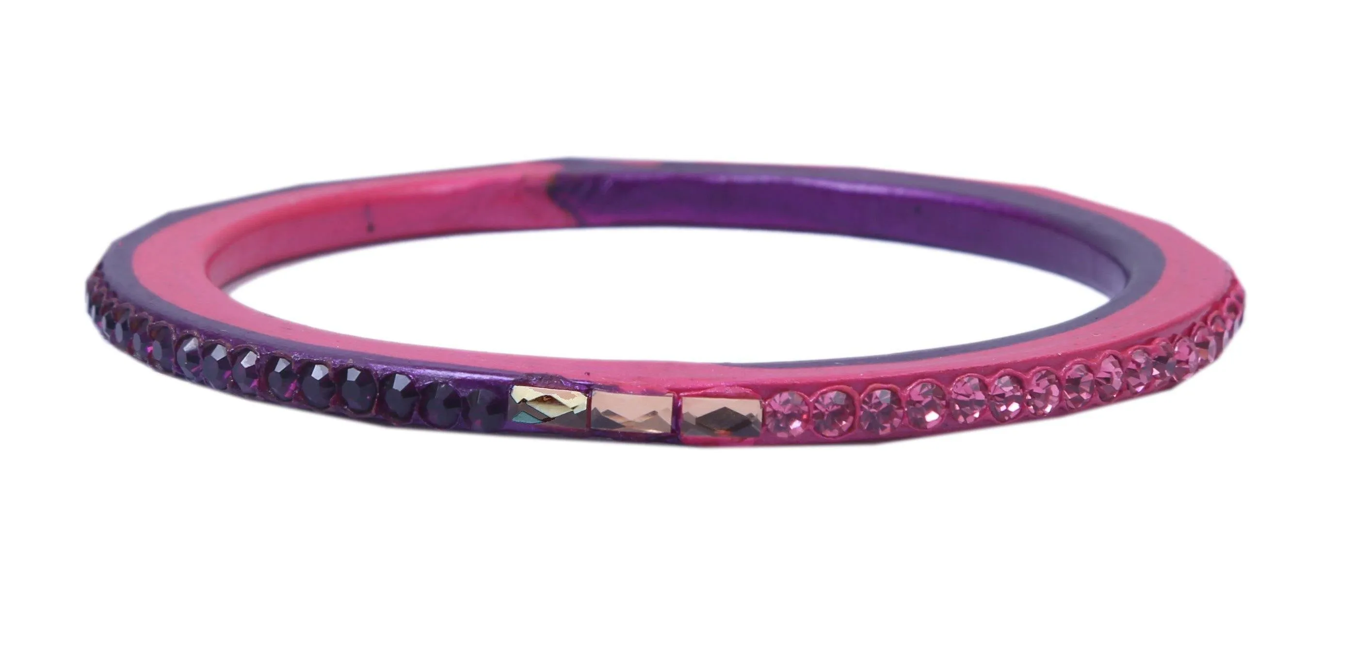 Sukriti Traditional Pink-Purple Lac Bangles for Women - Set of 8