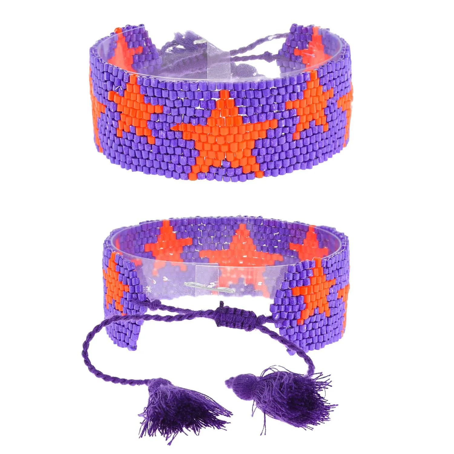 Tassel Pull Cord Star Pattern Beaded Bracelet