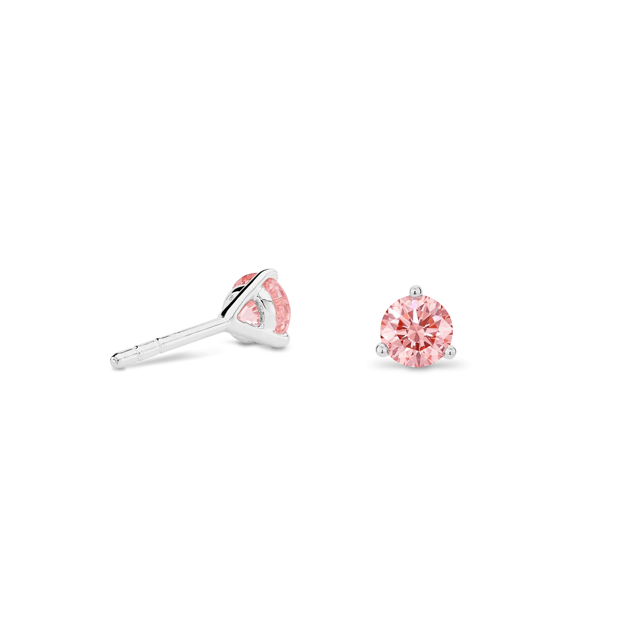 The Pink Solitaire Stud Earrings