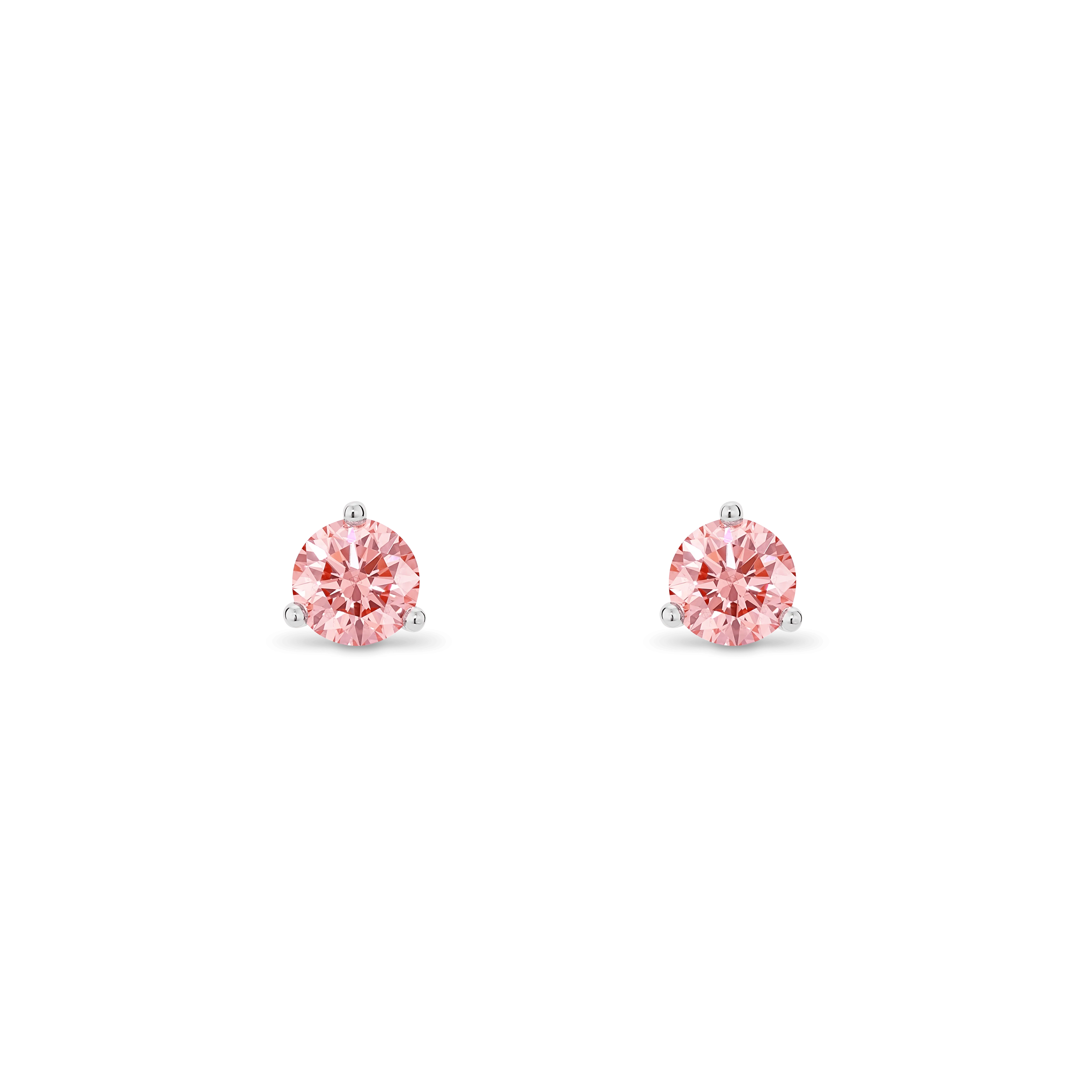 The Pink Solitaire Stud Earrings