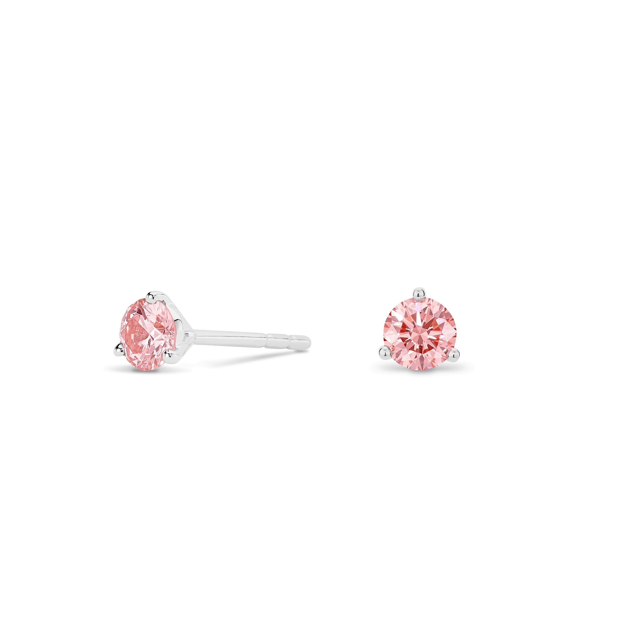 The Pink Solitaire Stud Earrings
