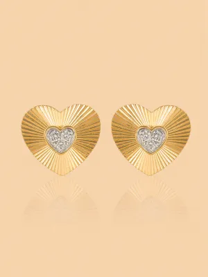 Westside X Pome Dainty Lab Diamond Metal Halo Heart Studs