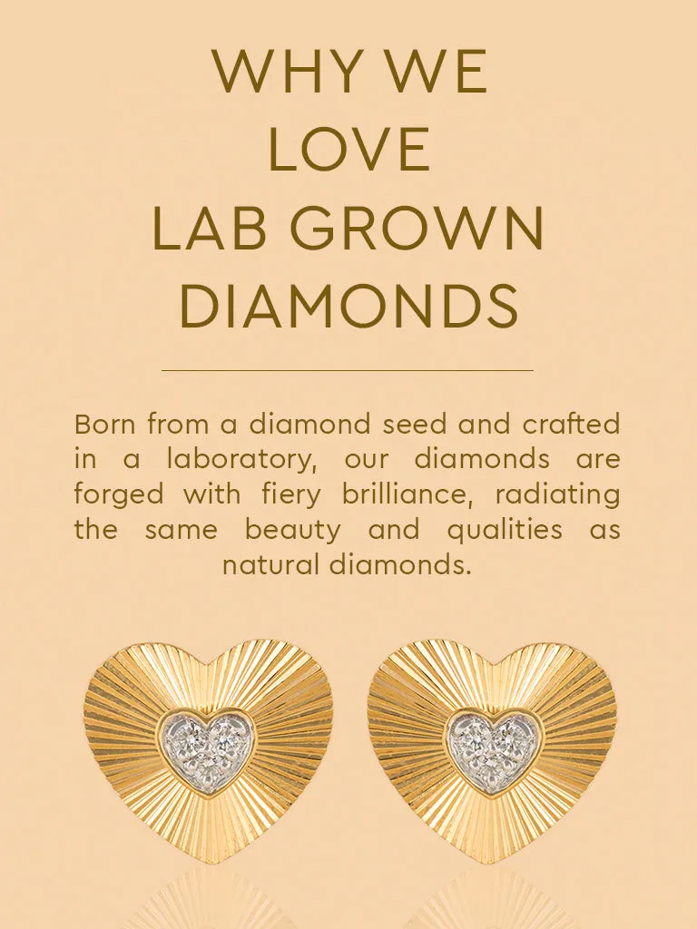 Westside X Pome Dainty Lab Diamond Metal Halo Heart Studs