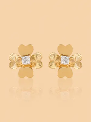 Westside X Pome Delicate Lab Diamond Clover Heart Studs
