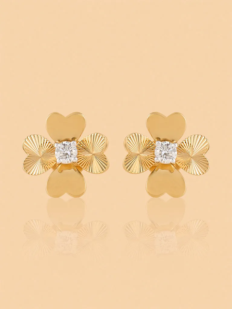 Westside X Pome Delicate Lab Diamond Clover Heart Studs