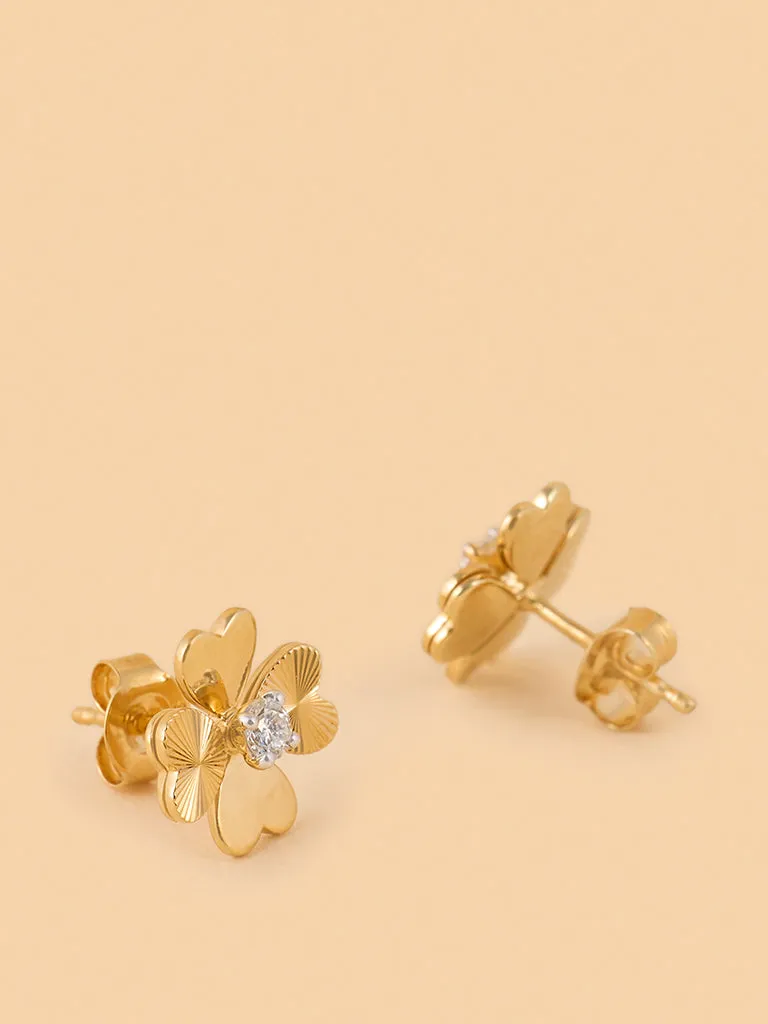 Westside X Pome Delicate Lab Diamond Clover Heart Studs
