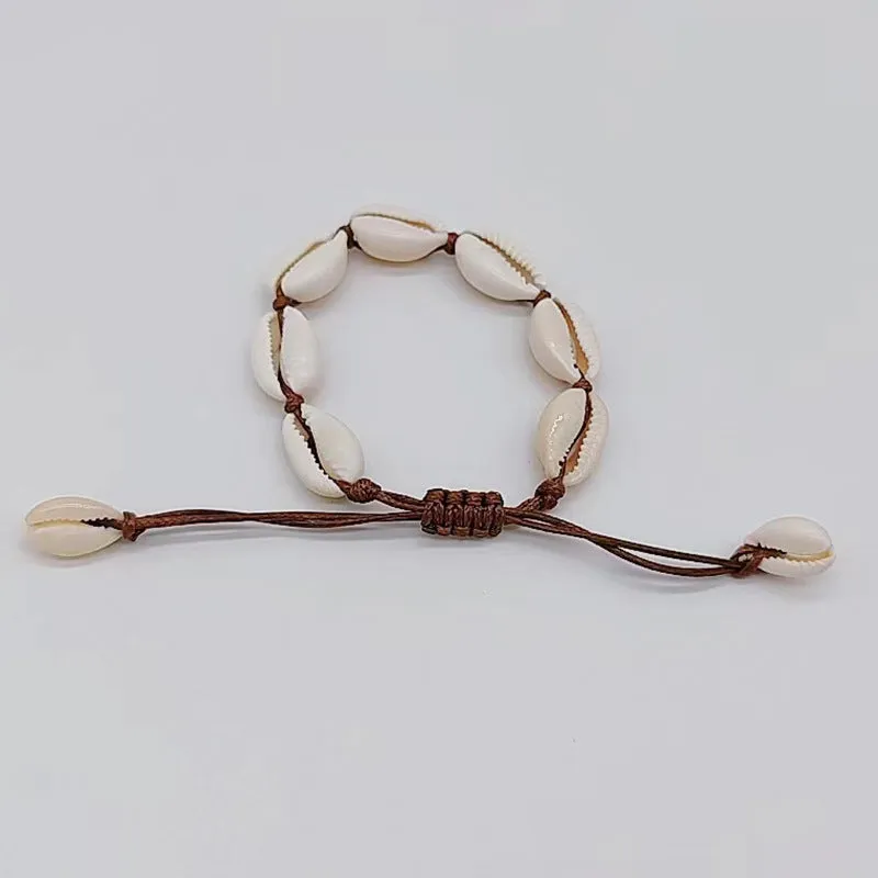 Wholesale Bohemian Colored Rope Braided Natural Shell Bracelets