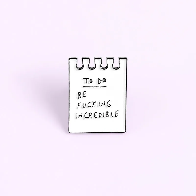 Wholesale Cartoon Simple Design Mini Sticky Note Letter Brooch JDC-BC-BL018