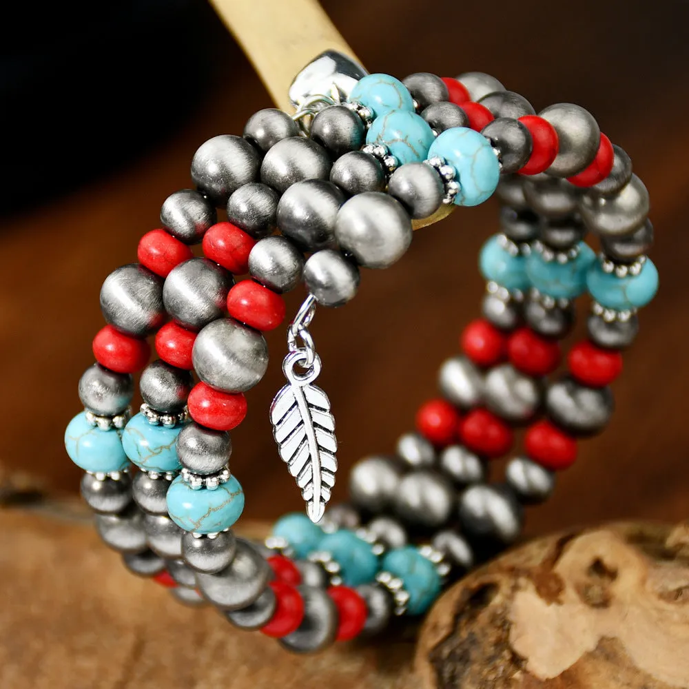 Wholesale Vintage Bohemian Heart Beaded Bracelet
